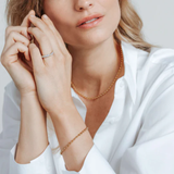 TI SENTO Yellow Gold Plated Fine Line Bracelet
