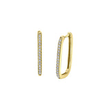 10k Yellow Gold .15CTW Diamond Oblong Hoops