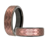 Black Tungsten 7mm Size 10 With Brown Reflective Finish Wedding Band