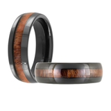 Black & Wood Tungsten 7mm Size 10 Shiny Finish Wedding Band