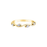 10k Yellow Gold .14ctw Marquise Diamond Wavy Band