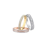 10K Yellow Gold .25CTW Double Row Pave Set Diamond Band