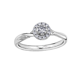 10K White Gold .204ctw Canadian Diamond Halo Ring