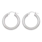 10K White Gold Hoops